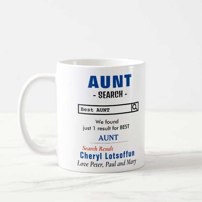 Drôle personnalisé Meilleure tante Mug (Gauche)