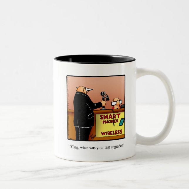 Drôle "Phone Upgrade" Humour café Mug cadeau (Droit)