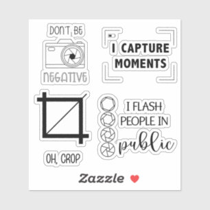 Drôle Photographe Thème Caméra Sticker Bundle
