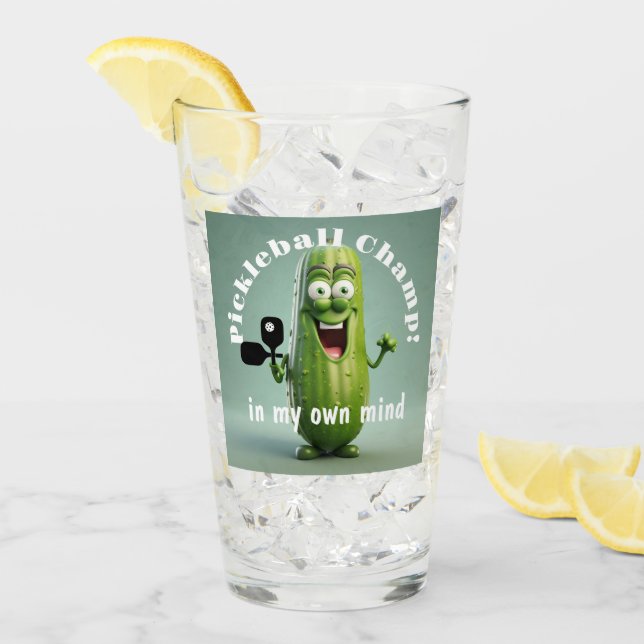 Drôle Pickleball Champ Verre Tumbler (Devant glace)
