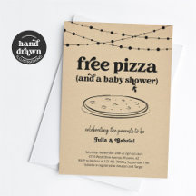 Drôle Pizza thème Couple's Baby shower Invitation