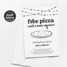 Drôle Pizza thème Couple's Baby shower Invitation