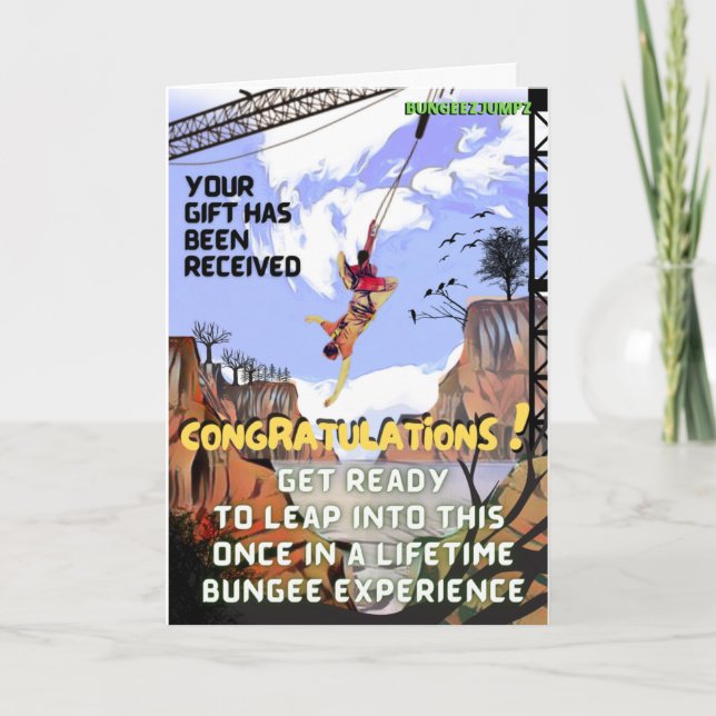 drôle Plaisanterie farce Carte Anniversaire Bungee (Devant)