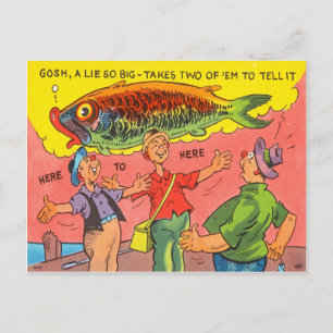 Drôle Poisson Carte Postale Pêcheur Pêche Carton