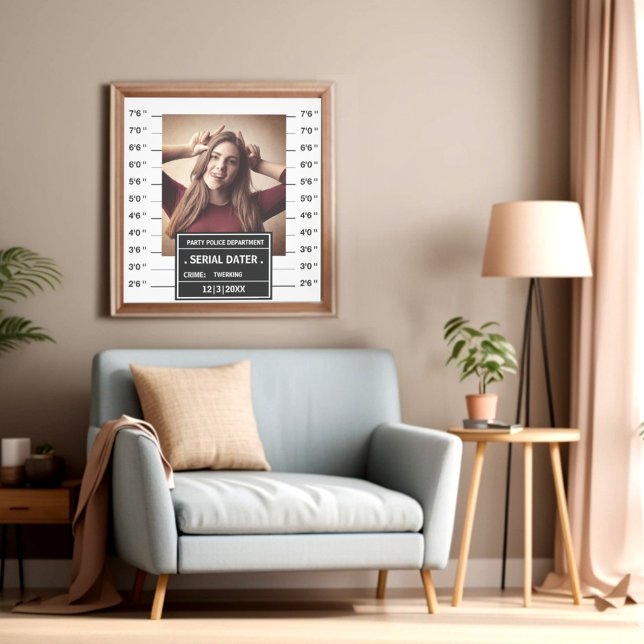 Drôle poster de photo personnalisée (Funny police mugshot parody poster with custom photo)