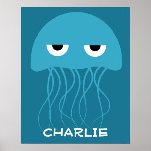 Drôle Poster du nom personnalisé de Jellyfish