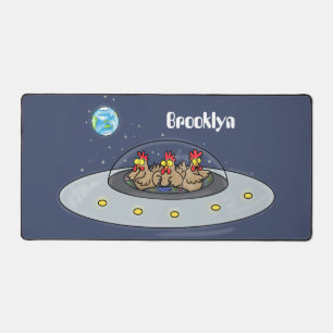 Drôle poule dans l'espace dessin animé