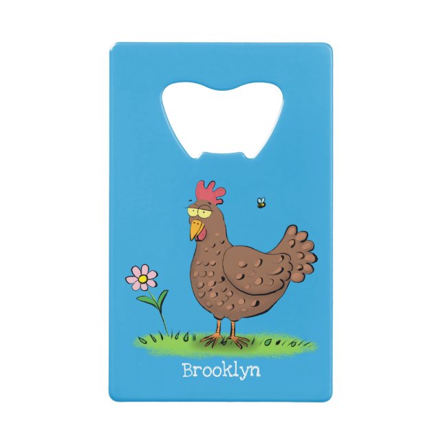 Drôle poulet rustique whimsical dessin animé (Devant)