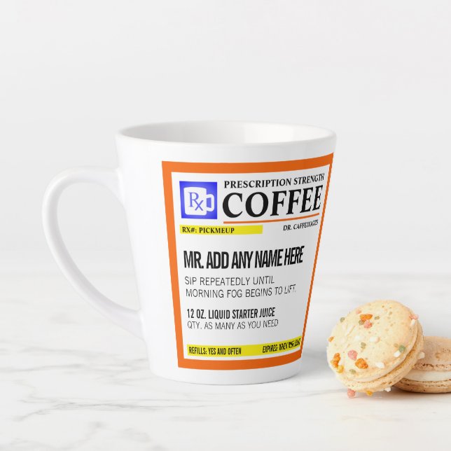 Drôle Prescription Personnalisée Latte Mug (En situation)