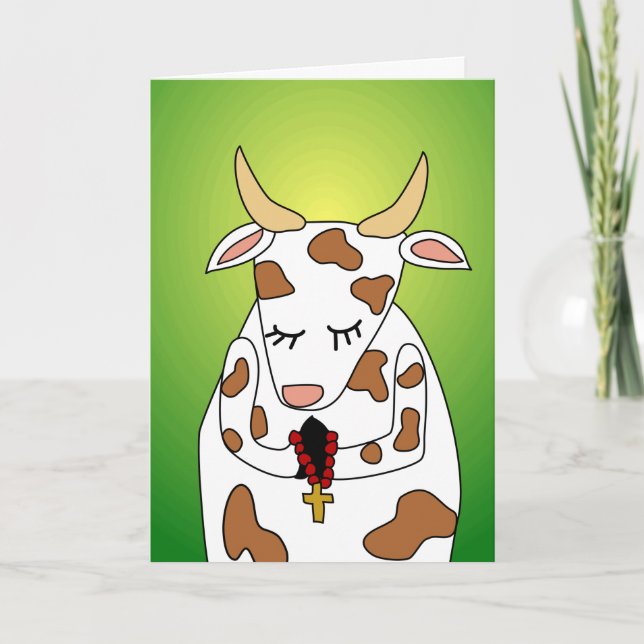 Drôle Prier Saint-Vache Vieux Humour Carte d'anniv (Devant)