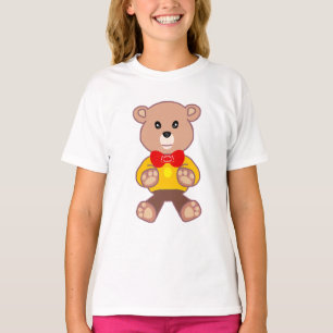 Drôle Quirky Cute Bowtie Ours sur T-shirt
