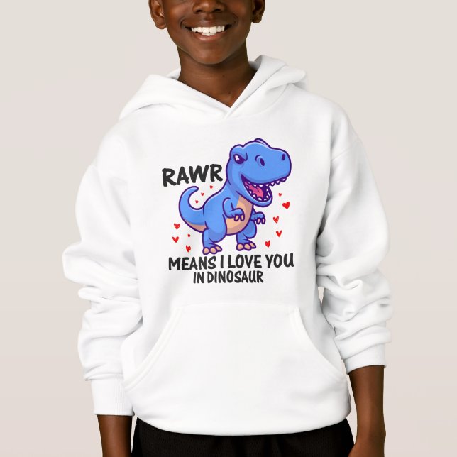 Drôle Rawr Veut Dire Je T'aime Saint Valentin Garç (Devant)