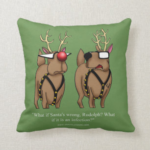 Drôle Reindeer Humour Dessin Coussin Cadeau