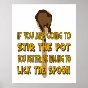 Drôle remuer le pot Lick the Spoon Poster