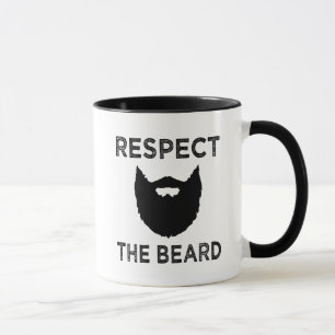 Drôle respect la tasse de café des hommes de barbe