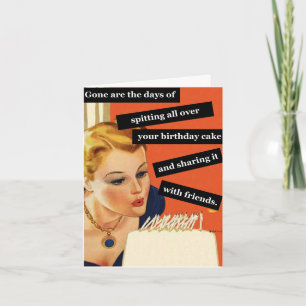 Drôle Retro Carte d'anniversaire soufflant des bou