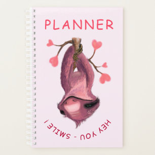Drôle Romantique Sloth Smile Planner Cartoon
