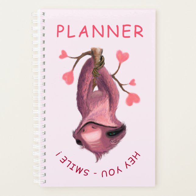Drôle Romantique Sloth Smile Planner Cartoon (Devant)