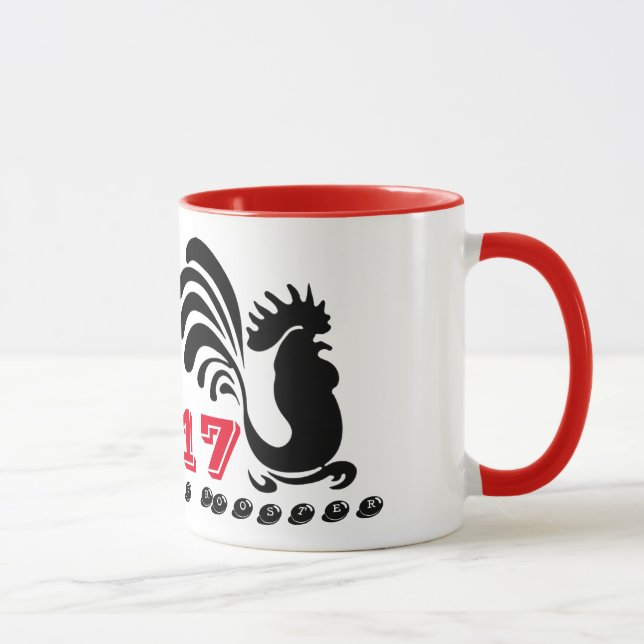 Drôle Roosters chinois Nouvel An 2017 Mug 2 (Droite)