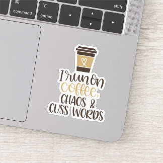 Drôle Run on Coffee Die Cut Sticker Decker