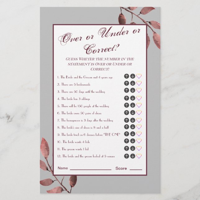 Drôle Rust Rose Blush Fête des mariées Jeu (Devant)