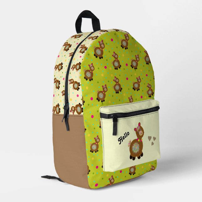 Drôle sac à dos imprimé en alpaga (Coin arrière gauche)