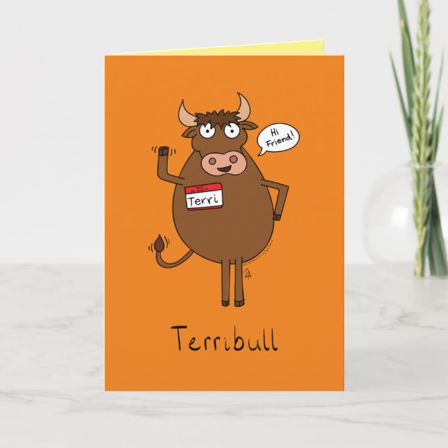 Drôle Sad Bull Pardon Carte De Voeux (Devant)