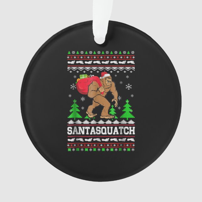 Drôle Santasquatch Bigfoot laide pull de Noël (devant)