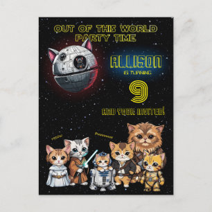 Drôle Science Fiction Kitty Chat Invitation person