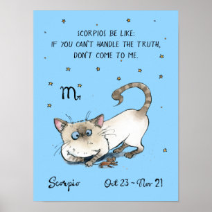 Drôle Scorpio poster Zodiac Cat Star affiche