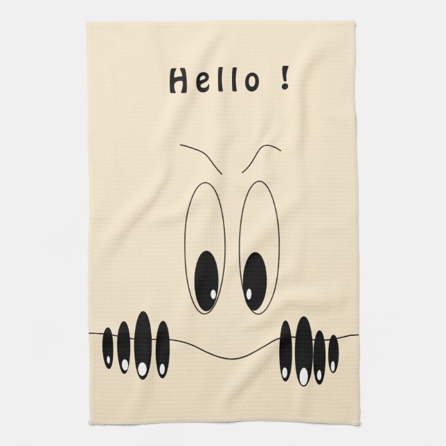 Drôle serviette de cuisine avec yeux jouant (Vertical)