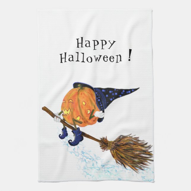 Drôle Serviette de cuisine Halloween sorcier Citro (Vertical)