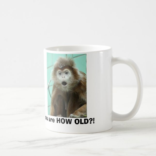 Drôle singe Anniversaire tasse de café (Droite)