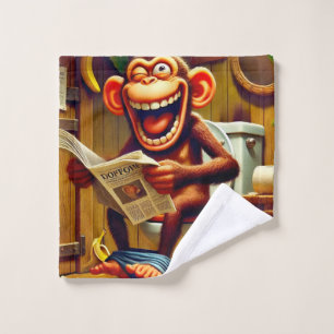 Drôle singe caricature sur Toilet