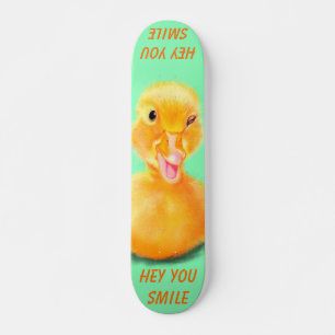 Drôle skateboard Happy Duck Custom Texte et couleu