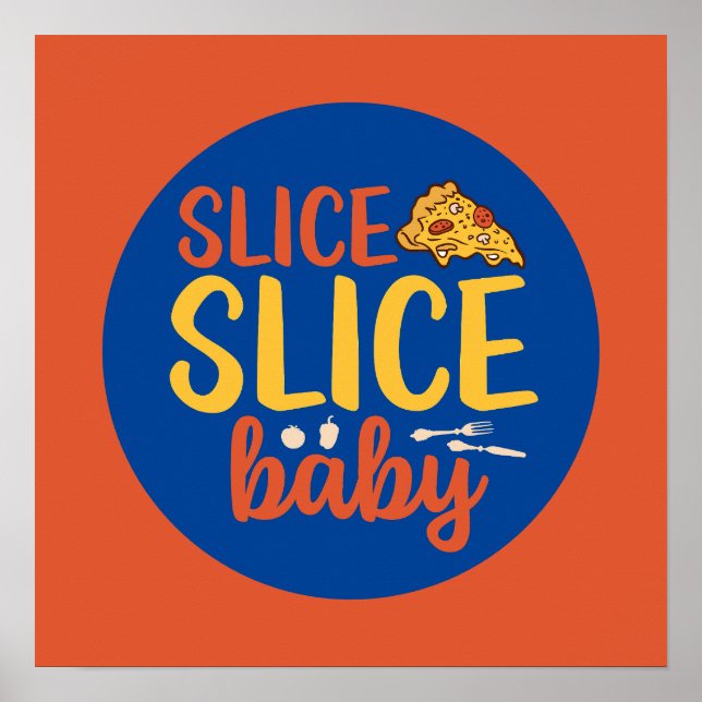 Drôle Slice Baby Pizza Lover Retro Cuisine Déco (Devant)