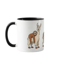Drôle Sloth et Llama Coffee Mug