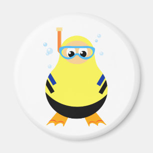 Drôle Snorkel Diver Magnet