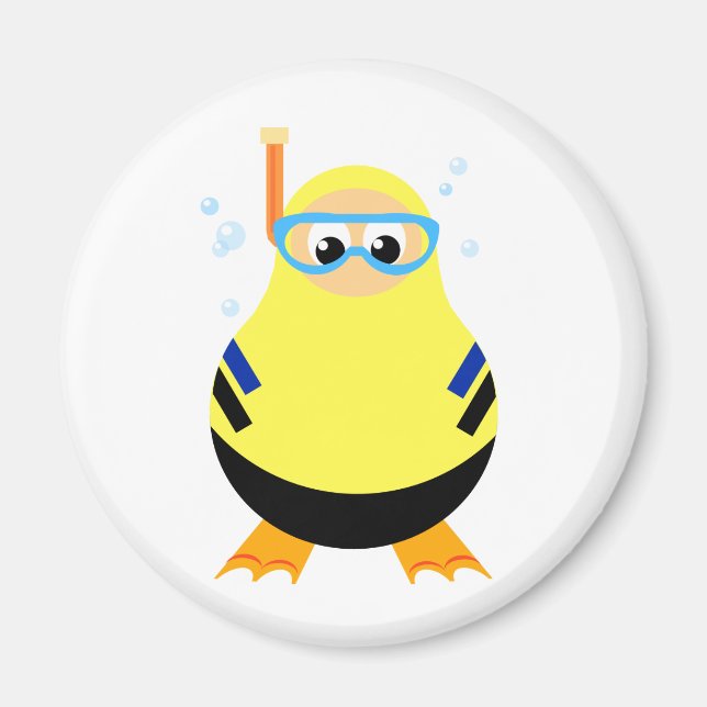 Drôle Snorkel Diver Magnet (Devant)