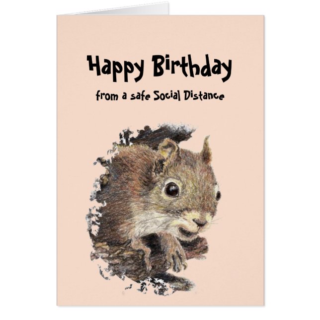 Drôle social Distancing Anniversaire mignon écureu (Devant)
