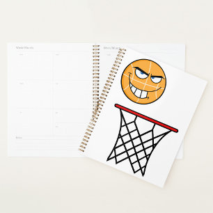 Drôle souriant Basketball visage Dunking