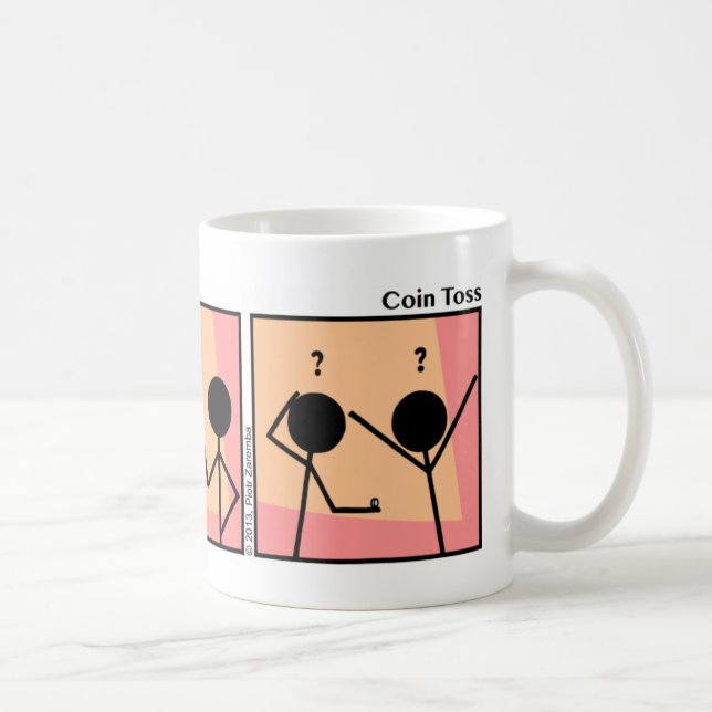 Drôle Stickman Coin Toss Mug (Droite)