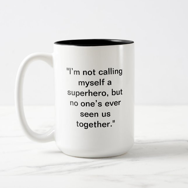 Drôle Superhero Mug | Cadeau de nom personnalisé (Gauche)