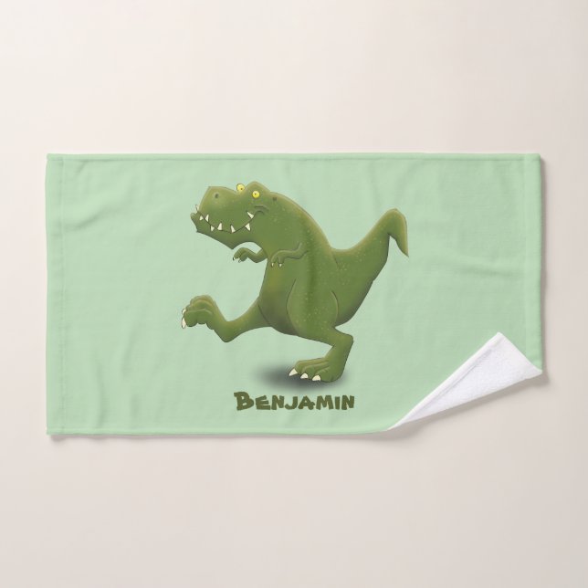 Drôle T rex dinosaure dessin animé humour (Serviette à main)