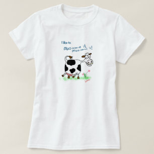 Drôle t-shirt de dessin animé de vache folle J'aim