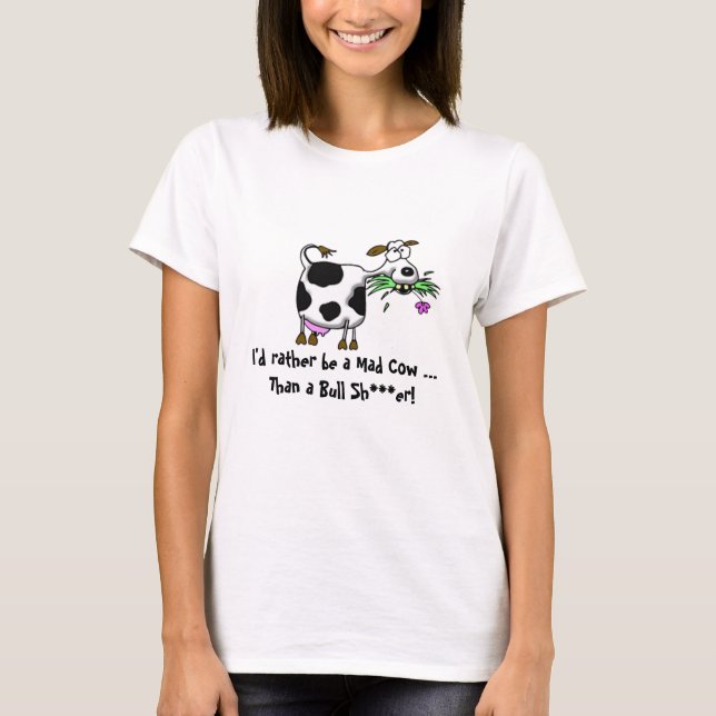 Drôle t-shirt de vache en dessin animé, shi**er (Devant)