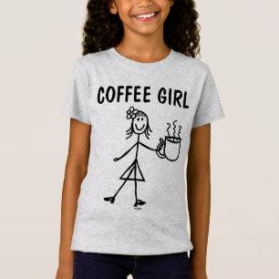Drôle T-shirts à café pour FILLES, FILLE DE CAFÉ