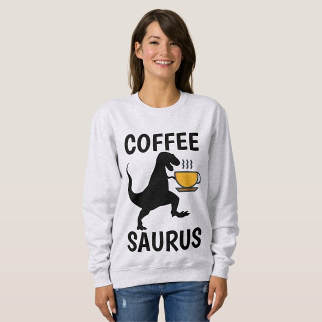 Drôle T-shirts au café, Dinosaure, Café Saurus (Devant entier)