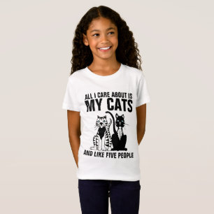 Drôle T-shirts de chat 4 Filles d'enfants, TOUT CE