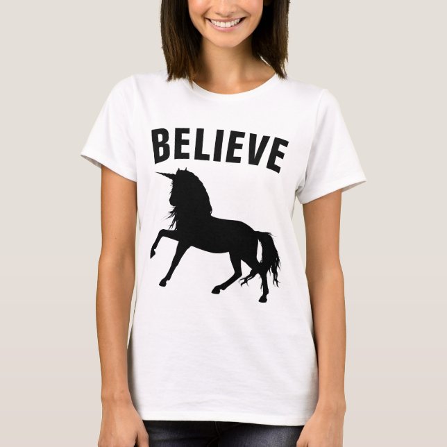 Drôle T-shirts UNICORN CROIRE (Devant)